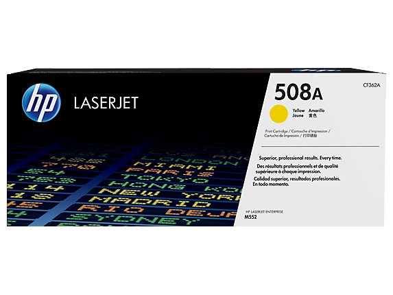 HP 508A Yellow Standard Capacity Toner 5K pages for HP Color LaserJet Enterprise M552/M553/M577 - CF362A