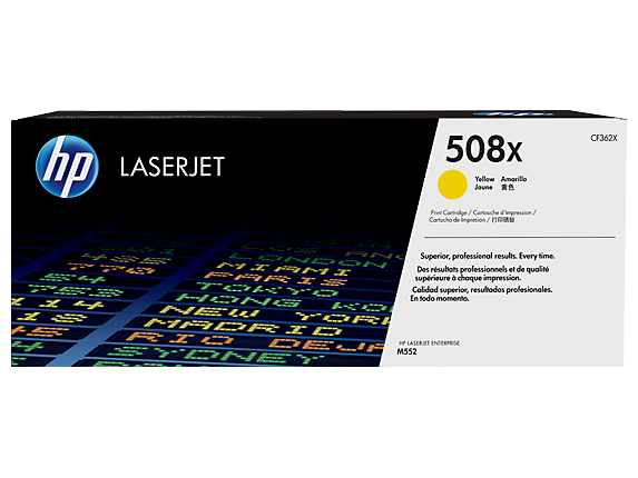 HP 508X Yellow High Yield Toner 9.5K pages for HP Color LaserJet Enterprise M552/M553/M577 - CF362X
