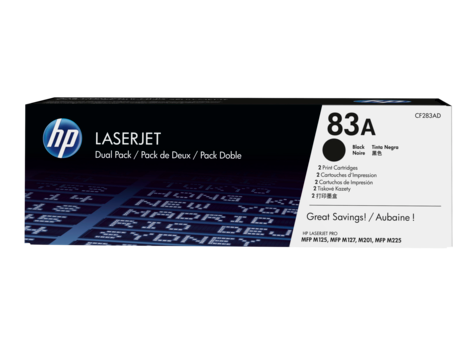 HP CF283AD 83A 2 PACK BLACK TONER CART