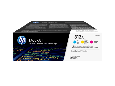 HP CF440A MHP 312A 3 PACK CYM TONER CART