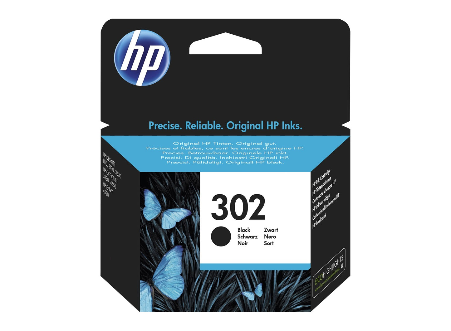 Original HP 302 Black Original Ink Cartridge F6U66AE