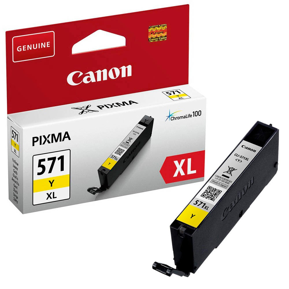 Original Canon CLI-571YXL Yellow High Capacity Ink Cartridge 0334C001