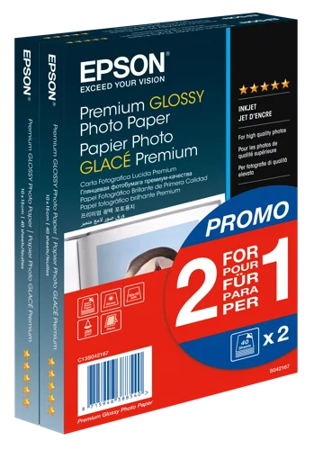 Epson Glossy Photo Paper 10 x 15cm 2 x 20 (Pack 80) - C13S042167