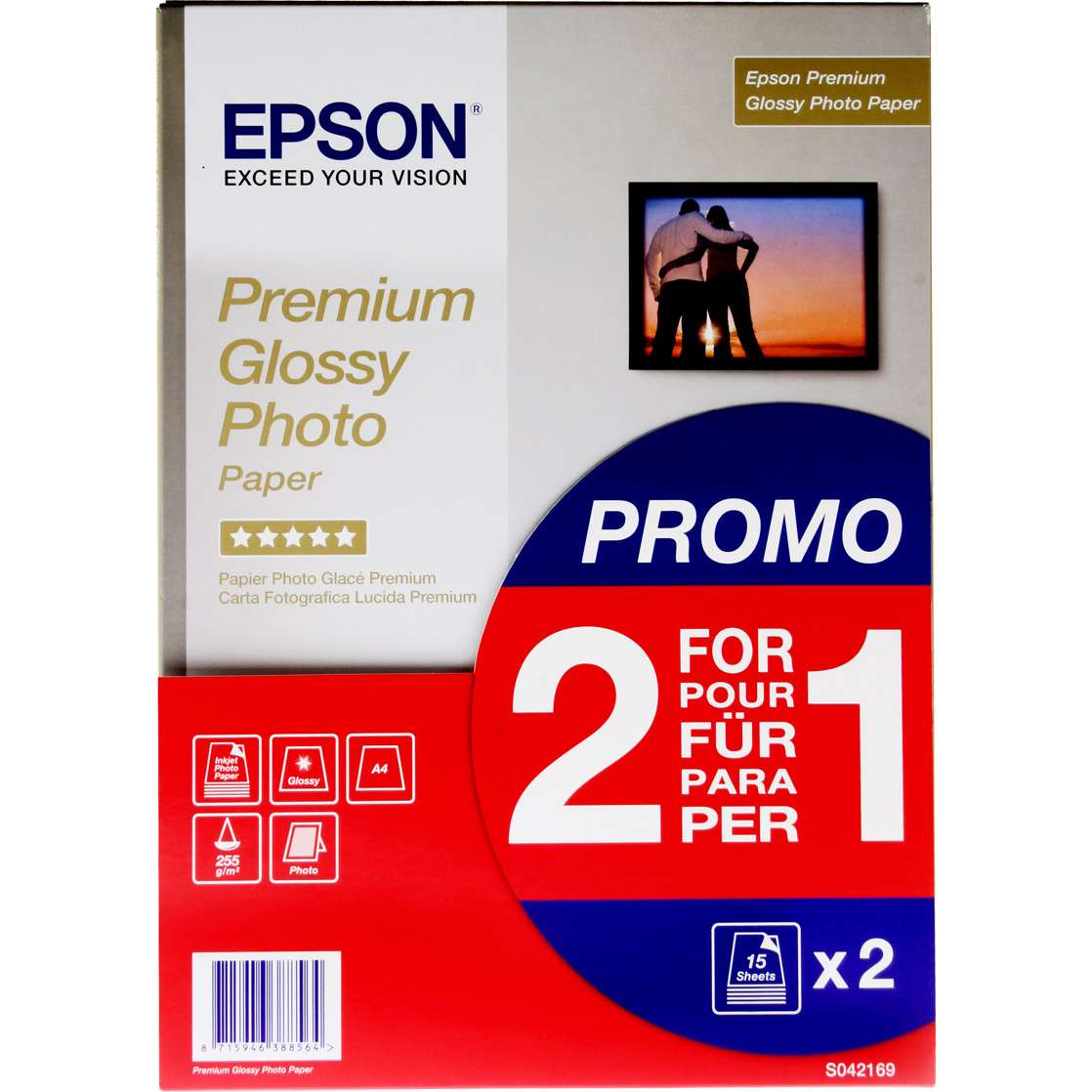 PREM GLOSSY A4 PHOTO 15 SHTS BOGOF
