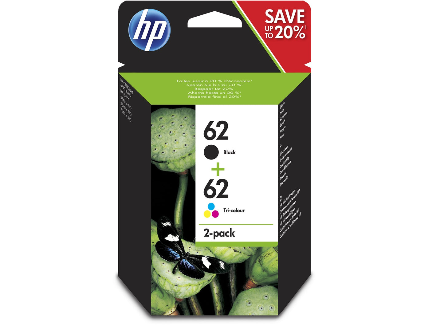 Original HP 62 Black and Tri-Colour Original Ink Cartridge Multipack