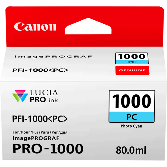 Original Canon 0550C001 PFI-1000PC ink cart PHOTO CYAN