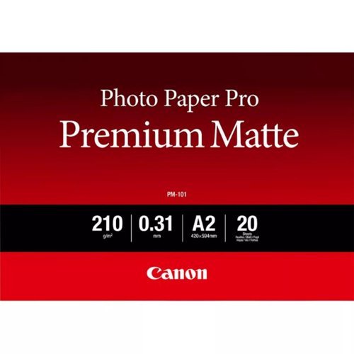 Canon PM-101 A2 Matte White Photo Paper (Pack 20) - 8657B017