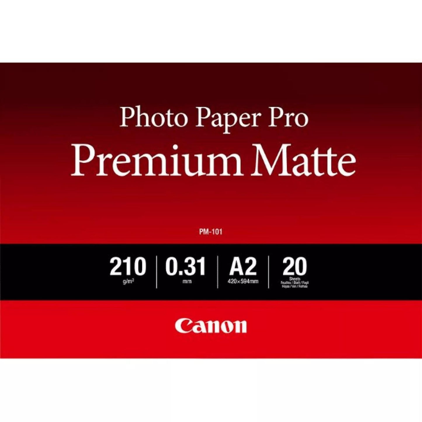 Canon PM-101 A2 Matte White Photo Paper (Pack 20) - 8657B017