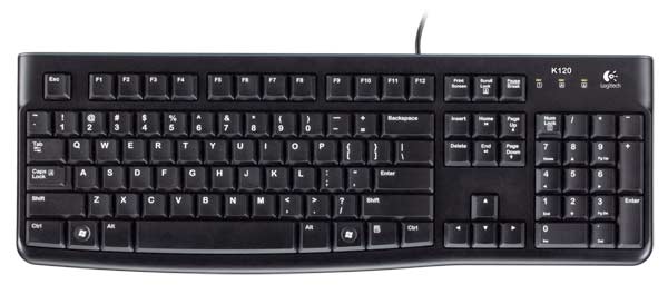Original Logitech K120 Corded keyboard USB QWERTY English Black 920-002501