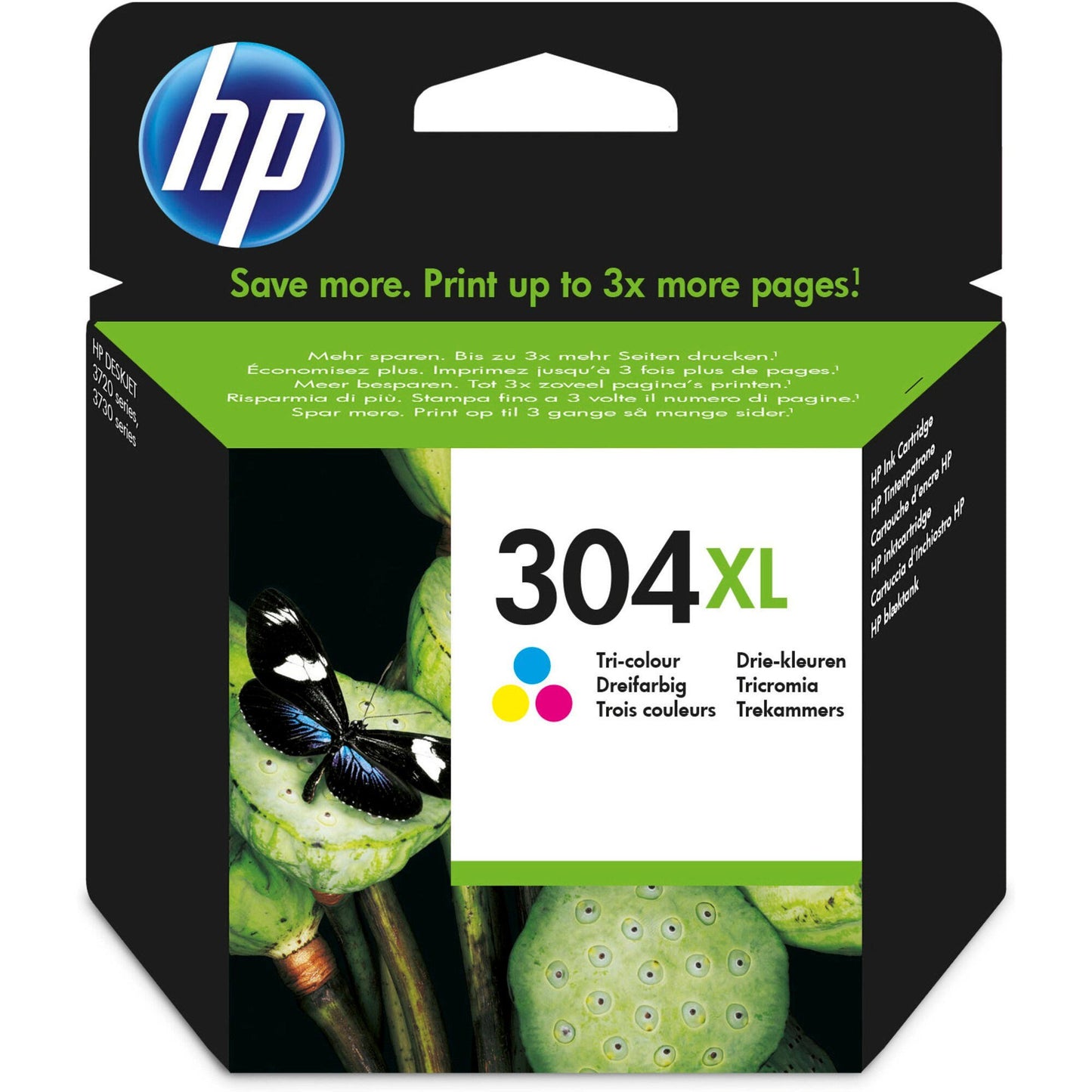 HP 304XL Tricolour High Capacity Ink Cartridge 7ml - N9K07AE