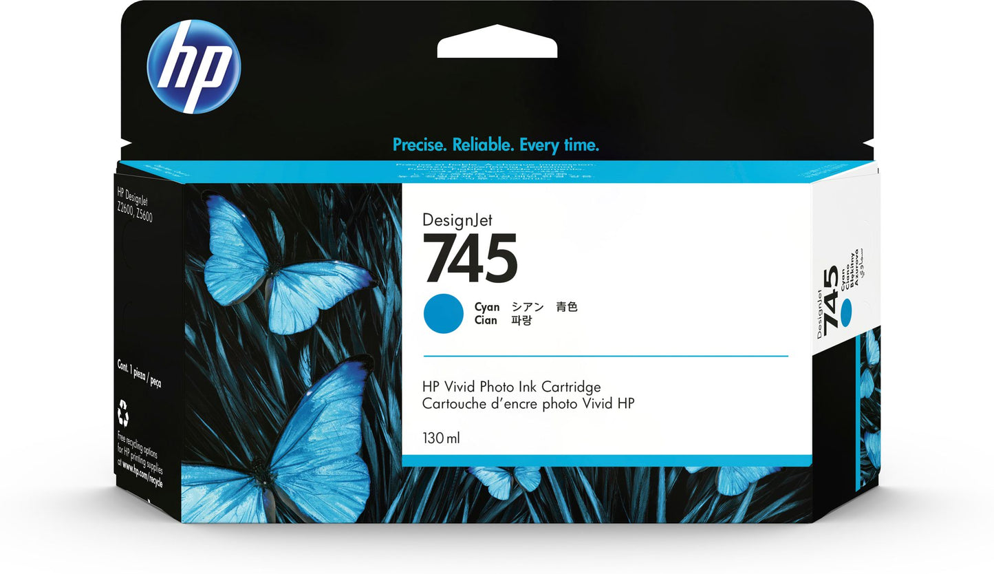 HP F9J97A No 745 Cyan Ink 130 Ml