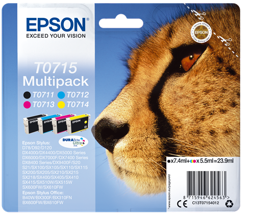 Original Epson T0715 (C13T07154012) Original Ink Cartridge Multipack (Cheetah)