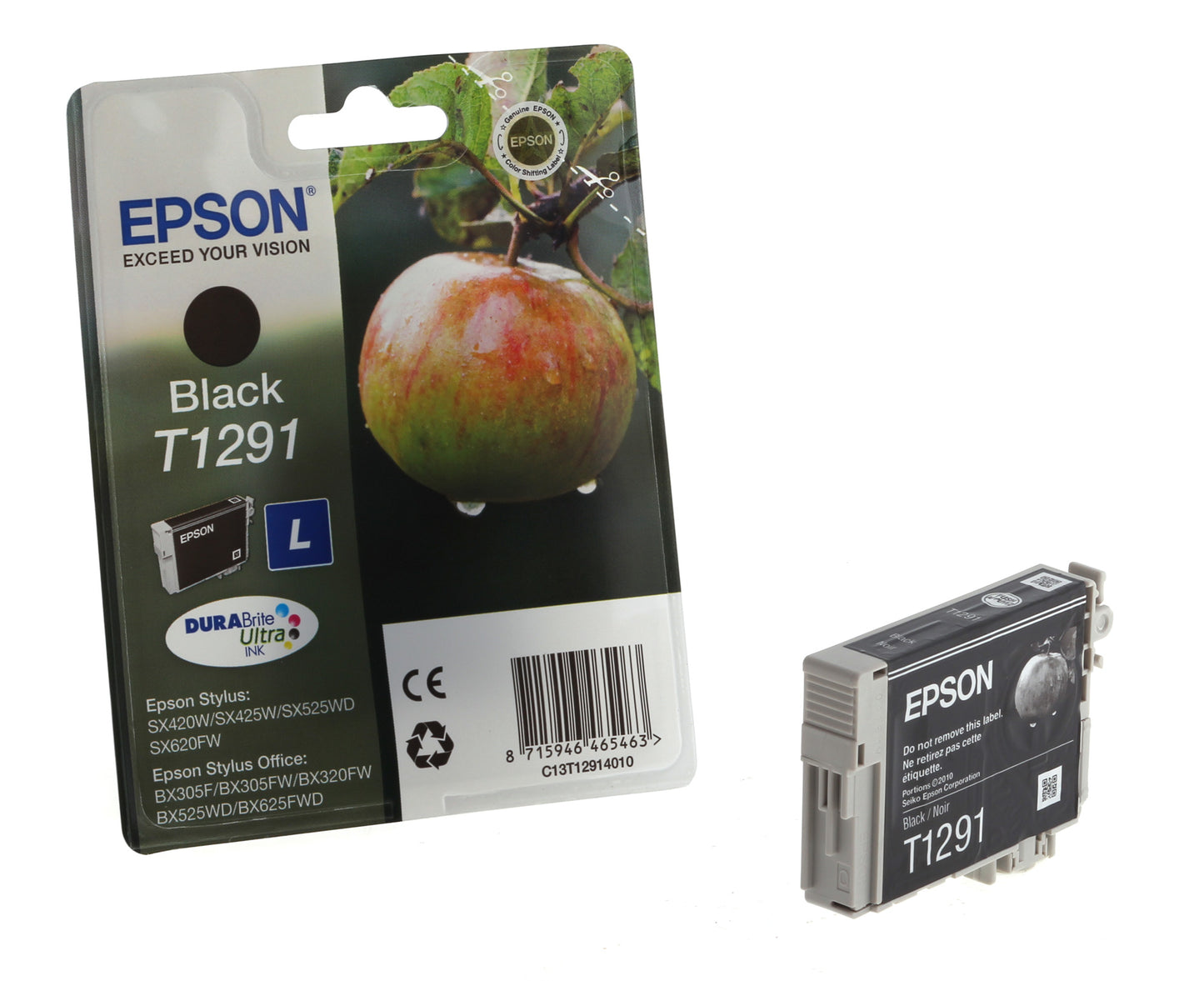 OEM Epson C13T12914012 (T1291) Ink Cartridge Black 380 Pages 11.2ml