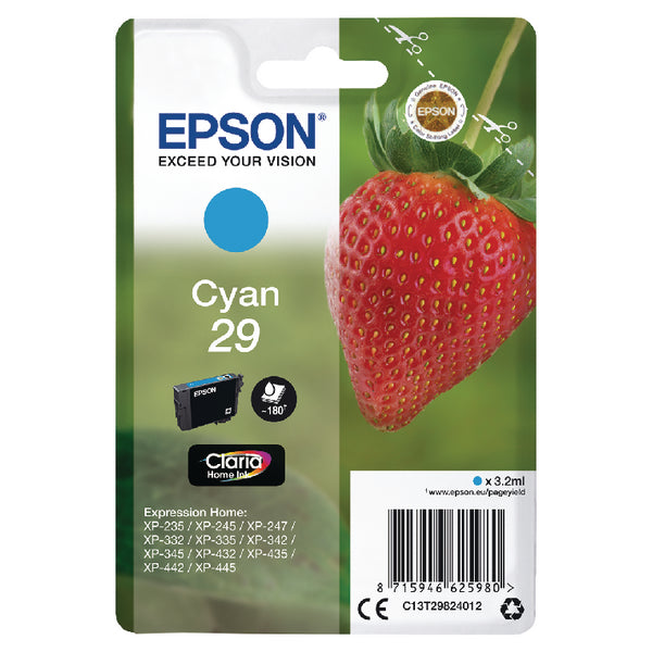 OEM Epson C13T29824012 CYAN 29 CLARIA HOME INK