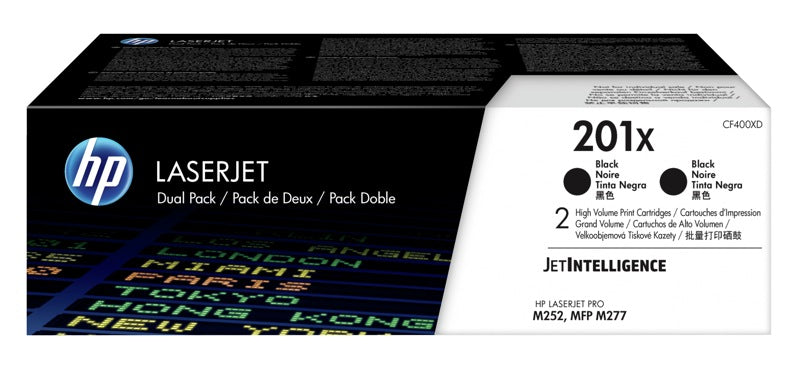 HP CF400XD 201X 2 PACK HIGH YIELD BLACK