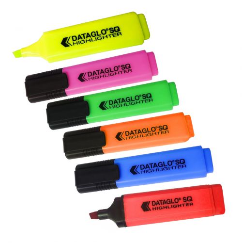 ValueX Flat Barrel Highlighter Pen Chisel Tip 1-5mm Line Assorted Colours (Pack 8) - 7910wt8