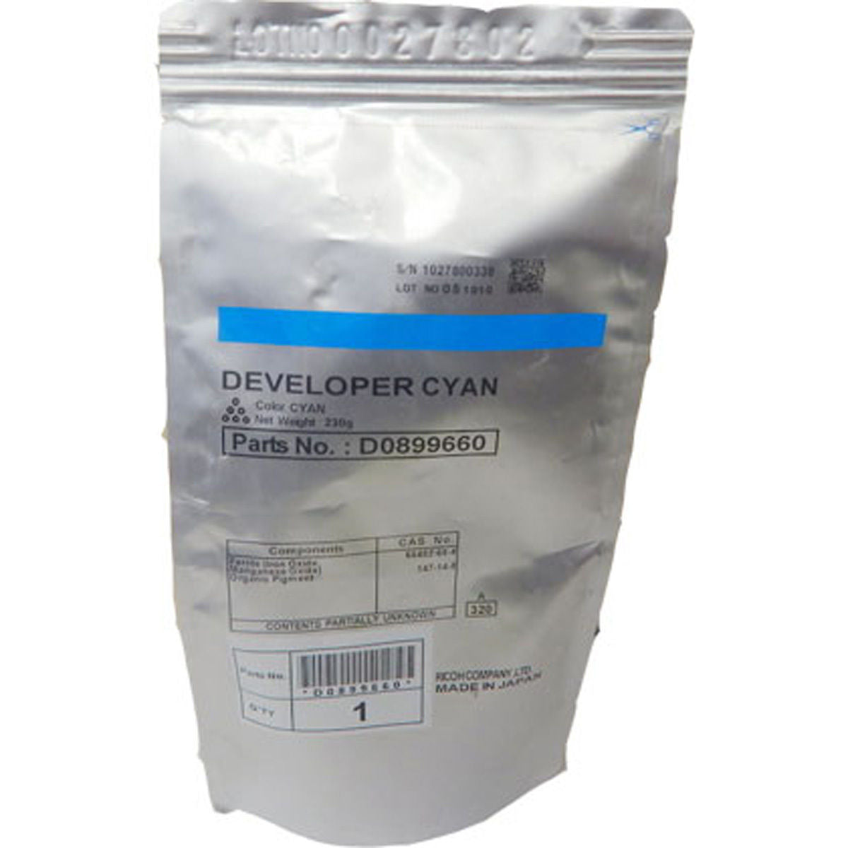 Original Ricoh MPC3001 Cyan Developer D0899640