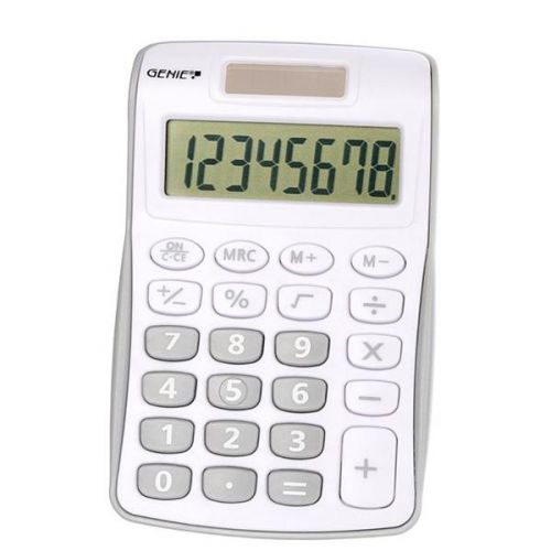 Genie 120B 8 Digit Pocket Calculator Silver - 12494