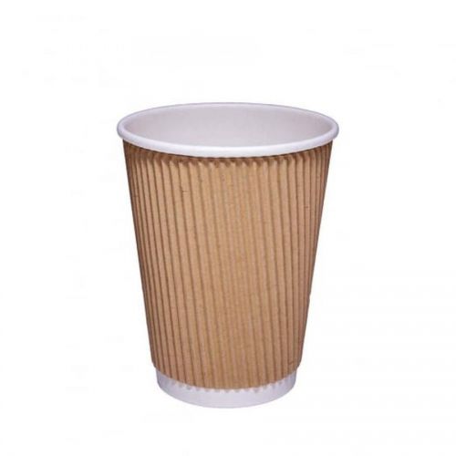 ValueX Hot Drink Cup Kraft Ripple 12oz (Pack 25) - 0511053