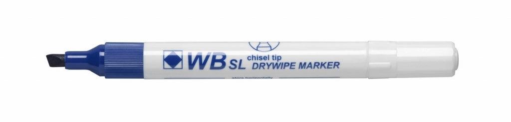 Drywipe Chisel Tip Marker Blue (10)