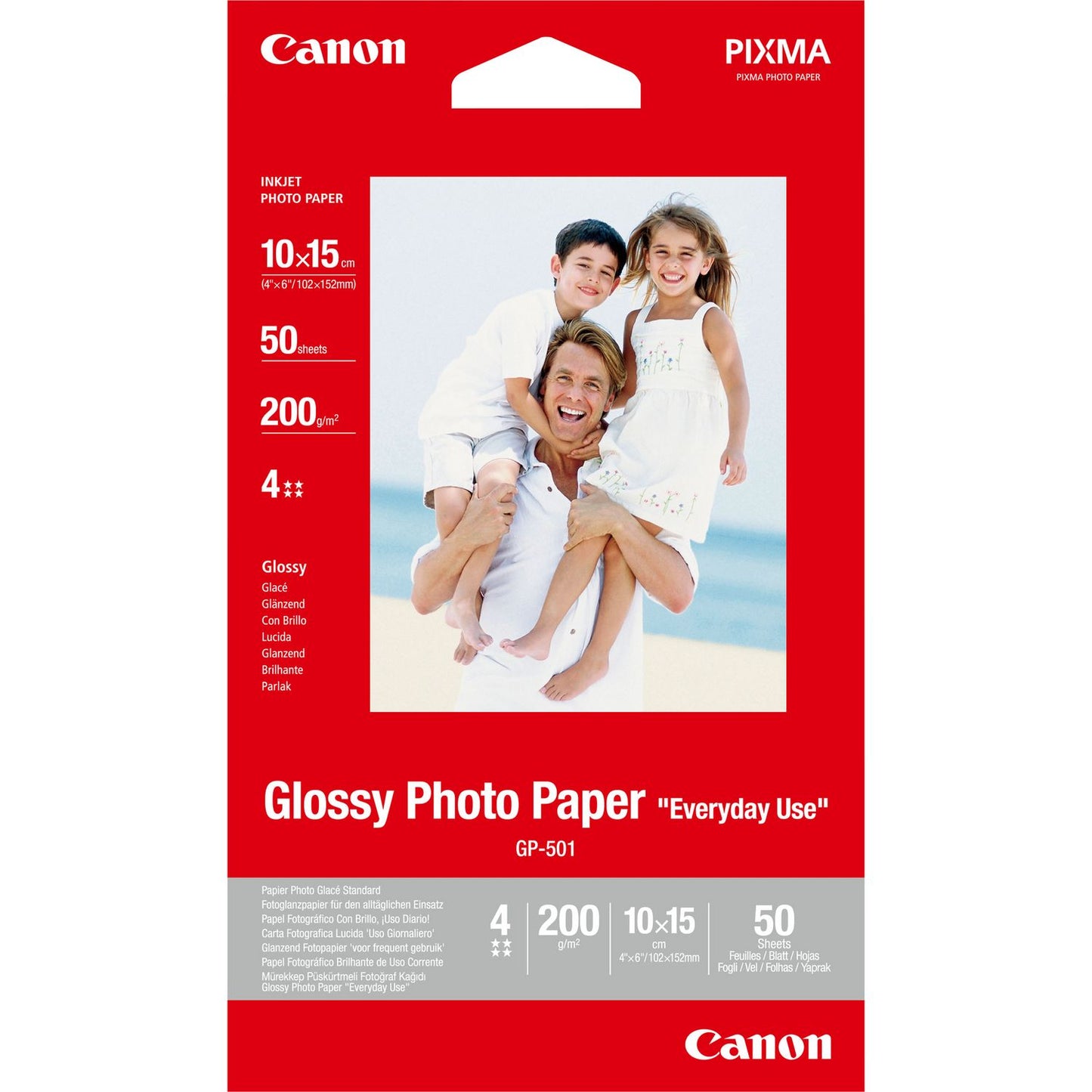 Canon GP-501 4 x 6 inch Glossy Photo Paper Sheets (Pack 50) - 0775B081