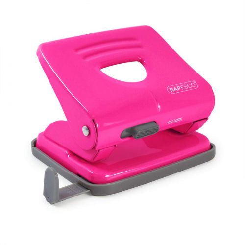 Rapesco 825 2 Hole Punch Metal 25 Sheet Hot Pink - 1360