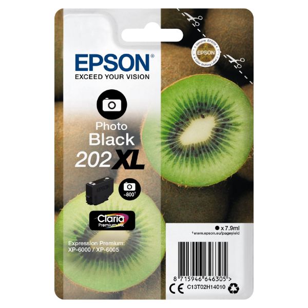 Original Epson 202XL Photo Black High Capacity Ink Cartridge C13T02H14010
