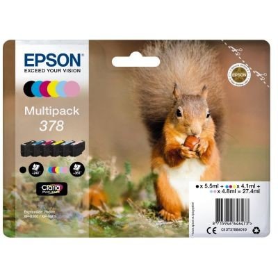 Original Epson 378 Original Claria Photo HD Standard Capacity Ink Cartridge Multipack (Squirrel)