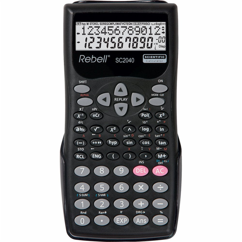 Rebell RE-SC2040 BX 12 Digit Scientific Calculator Black - RE-SC2040 BX