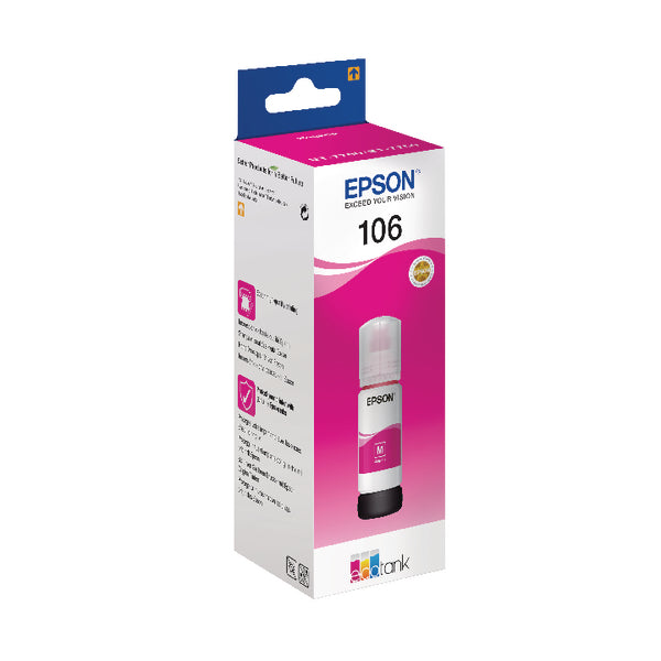 Original Epson C13T00R340 (106) Ink Bottle Magenta 5K Pages 70ml
