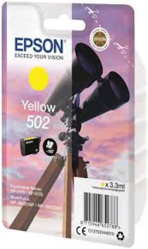 Epson 502 Binoculars Yellow Standard Capacity Ink Cartridge 3ml - C13T02V44010
