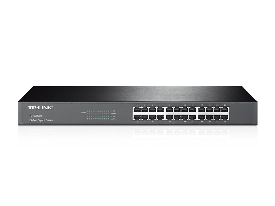 Unmanaged 24 Port Gigabit Switch and 1U