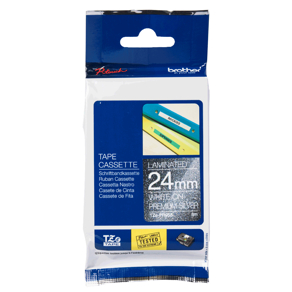 24MM WHITE ON PREMIUM SILVER LABELI TAPE