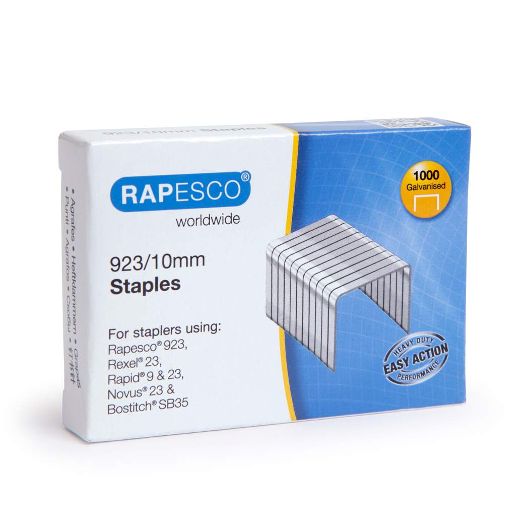 Rapesco 923/10mm Galvanised Staples (Pack 1000) - 1237