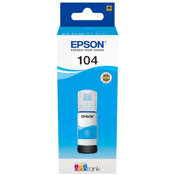 Original Epson C13T00P240 (104) Ink Bottle Cyan 7.5k Pages 65ml