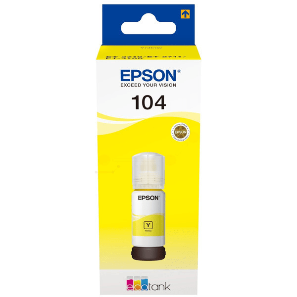 Original Epson C13T00P440 (104) Ink Bottle Yellow 7.5k Pages 65ml