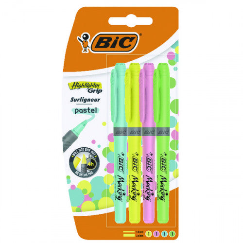 BIC Highlighter Grip Assorted Pastel