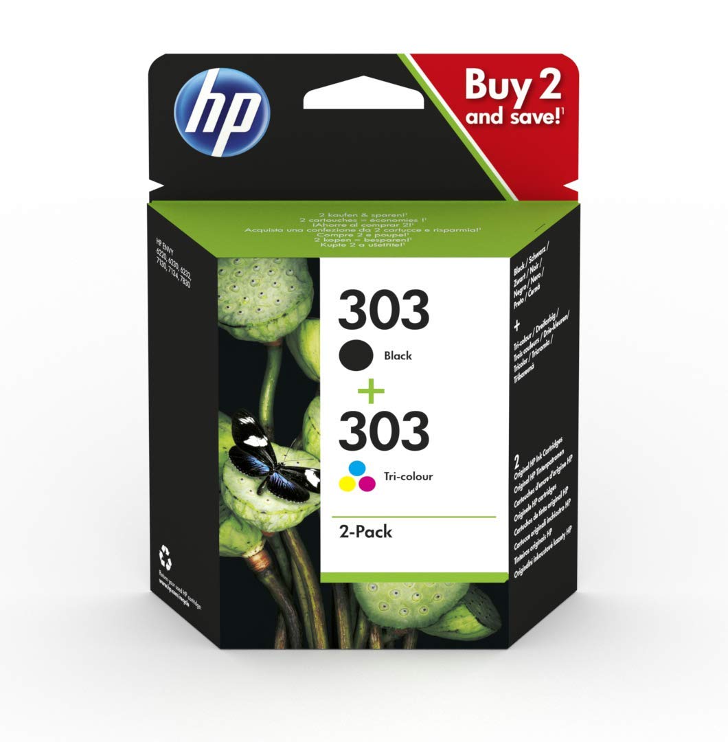 Original HP 303 Black and Tri-Colour Original Ink Cartridge Multipack 3YM92AE