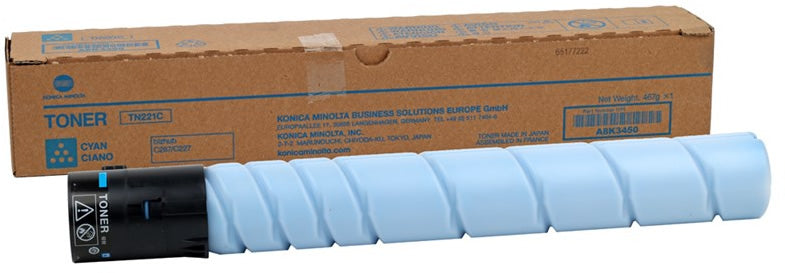 Original Konica Minolta A8K3450 TN221C 21000 Pages Original Toner