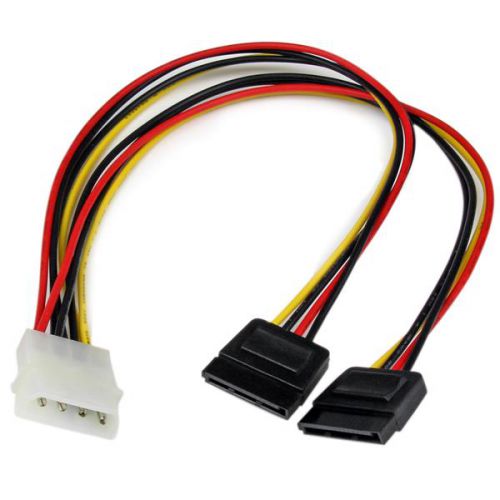 StarTech.com 12in LP4 to 2x SATA Power Y Cable