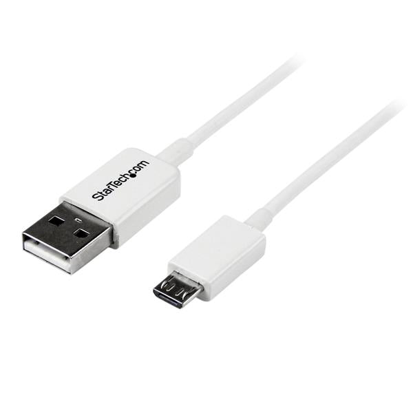 1m USB A to Micro B White Cable