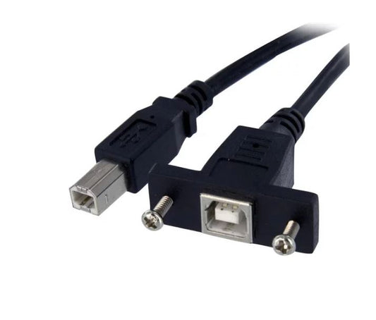 1 ft Panel Mount USB B to B Cable