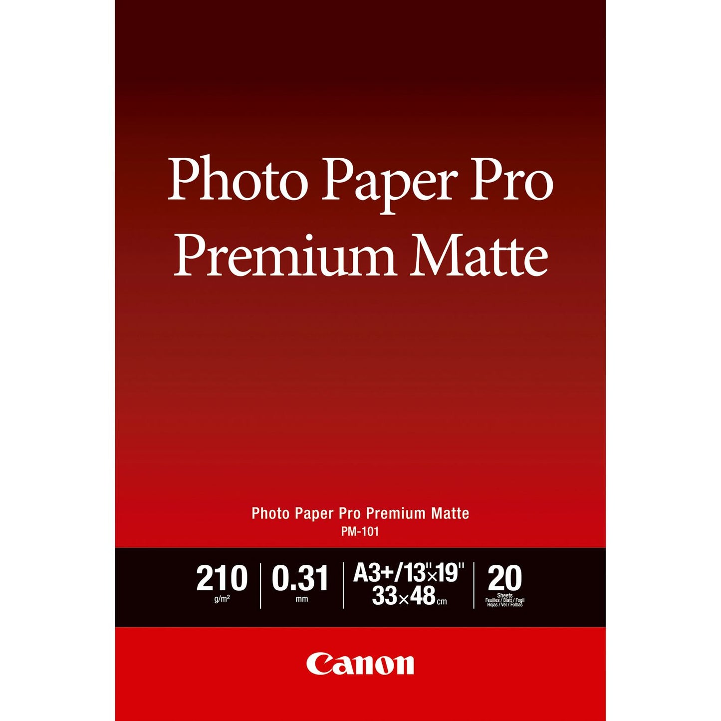 Canon PM-101 Premium A3+ Matte Photo Paper Sheets (Pack 20) - 8657B007