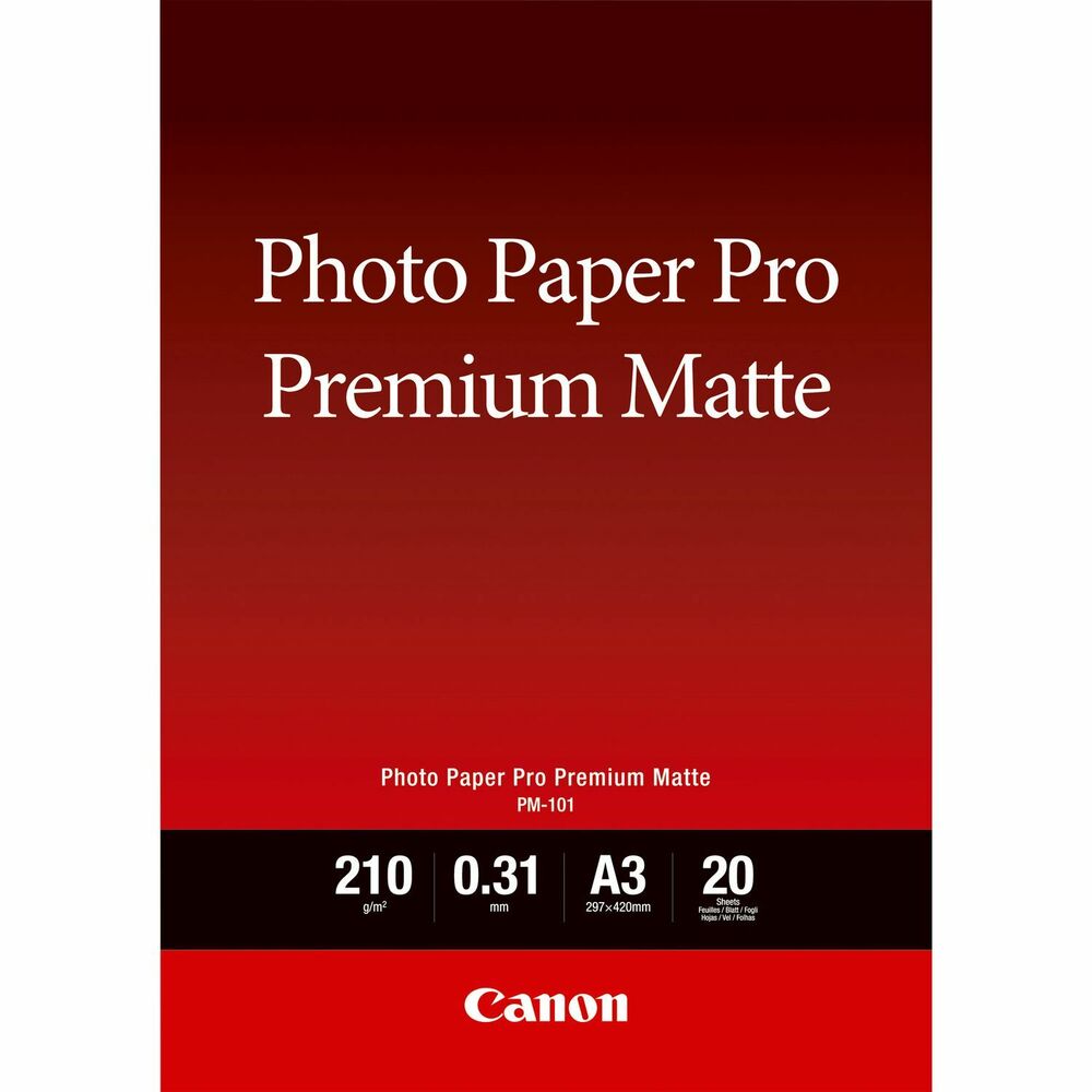 Canon PM-101 A3 Premium Matte Photo Paper (Pack 20) - 8657B006
