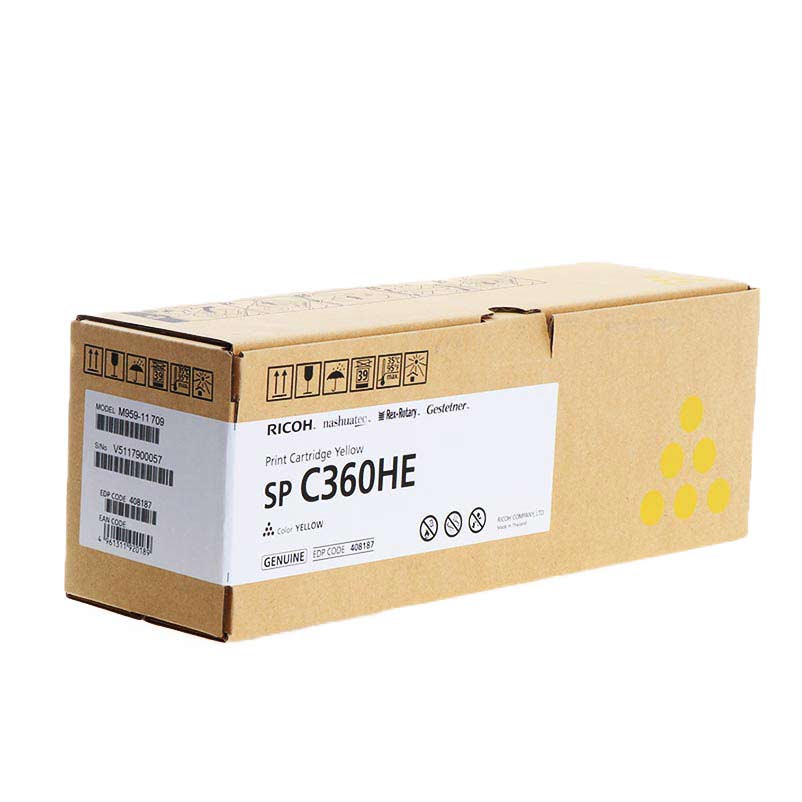 Original Ricoh SPC360 Hi Yld Yellow Toner  408187 SPC360HE