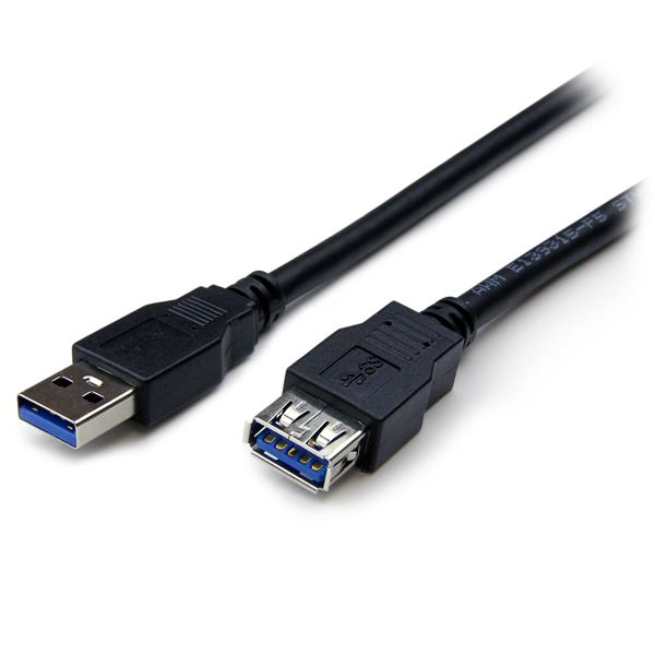 2m Black USB 3.0 Extension Cable MF