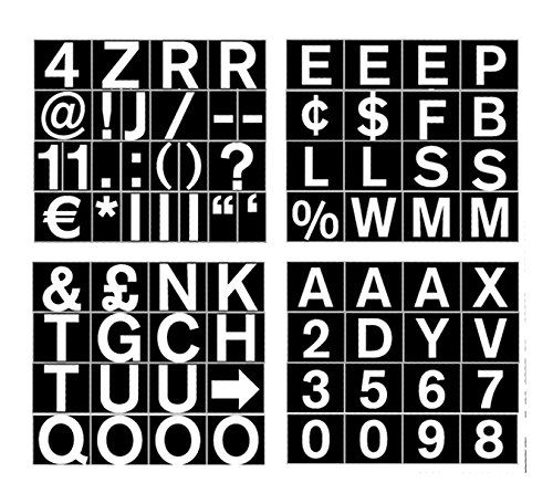 Bi-Office Magnetic Letters Numbers and Symbols 23mm White on Black CAR0702 DD