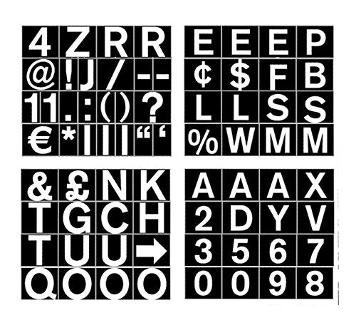 Bi-Office Magnetic Letters Numbers and Symbols 23mm White on Black CAR0702 DD