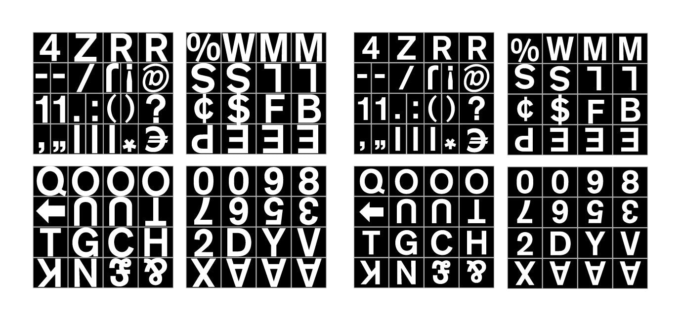 Bi-Office Magnetic Letters Numbers and Symbols 19mm White on Black CAR0802 DD