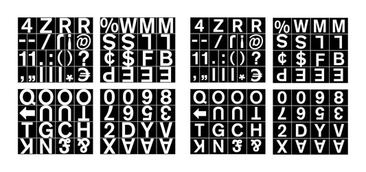 Bi-Office Magnetic Letters Numbers and Symbols 19mm White on Black CAR0802 DD